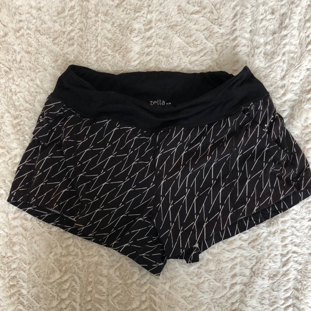Zella Black and White Athletic Shorts